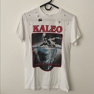 Kaleo Band Tee | White Distressed | Surface Sounds Album Merch